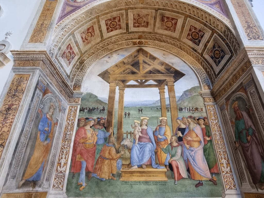 Umbria - Trevi, Adorazione dei pastori del Perugino