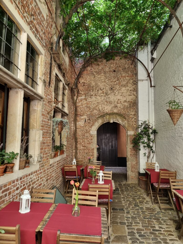 Vicolo Vlaeykensgang nel centro storico di Anversa