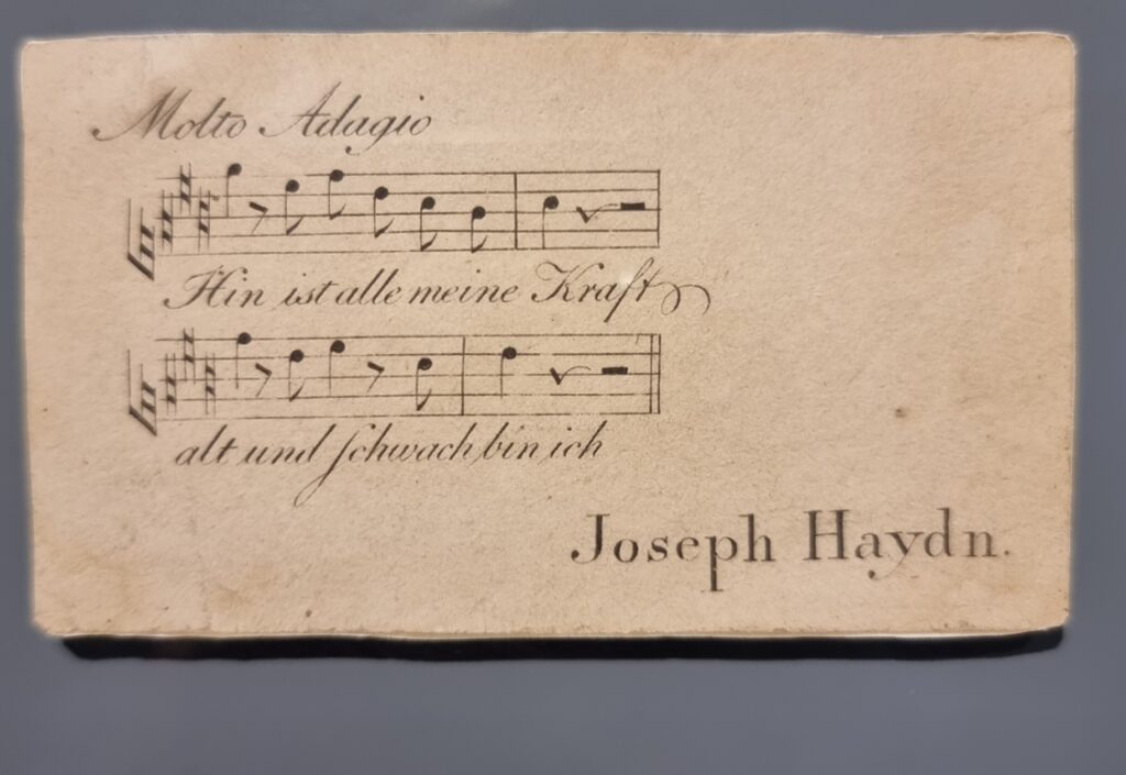 Il biglietto da visita di Franz Joseph Haydn