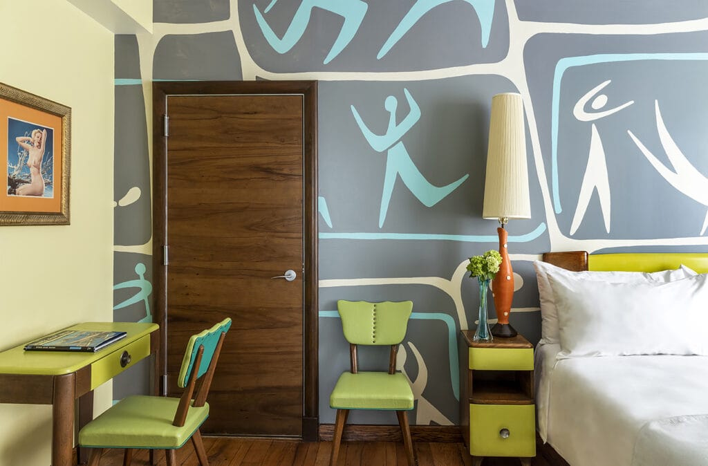 Interni vintage del Pelican Hotel