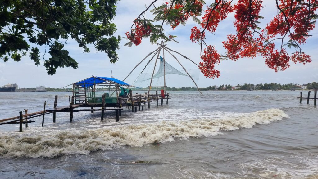 Reti da pesca cinesi a Fort Kochi