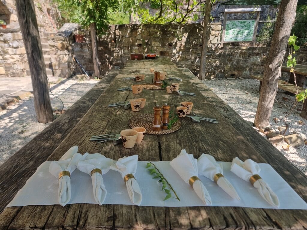 Il pranzo sotto il pergolato
