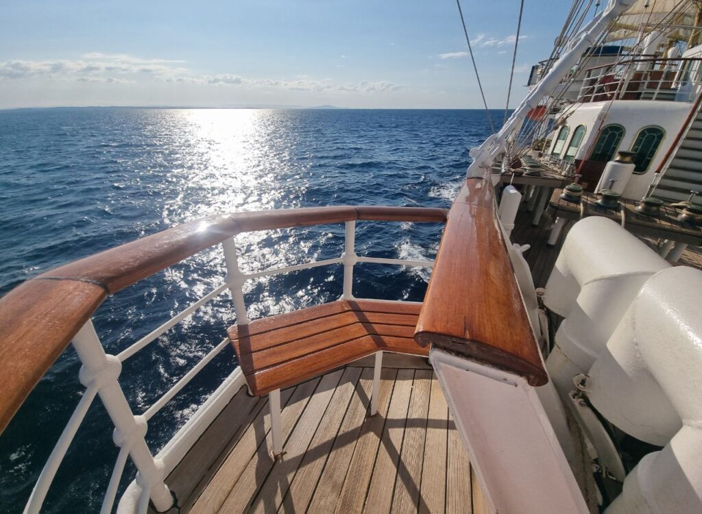 Il balconcino panoramico sul ponte superiore del Royal Clipper